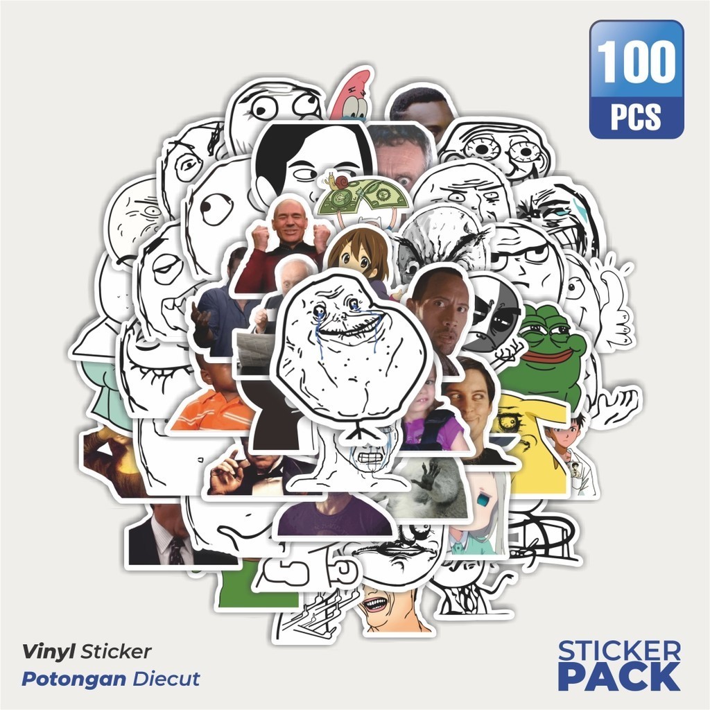 

Stiker Vinyl Stiker Meme Random Kocak Waterproof Aesthetic- Untuk Laptop, Motor, dan Helm - Paper Stationery Pack