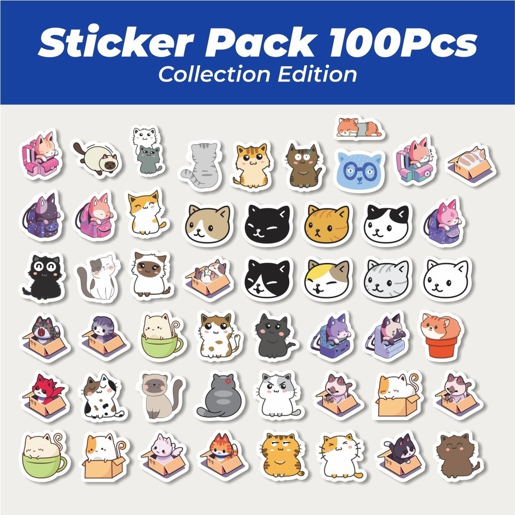 

Hot Stiker Super Kawai Kitties [Kucing Lucu] Lucu Anti Air Stikers Berperekat Waterproof Sticker Decal Buat Motor Helm Buku Journal Koper Casing HP Laptop Botol Minum
