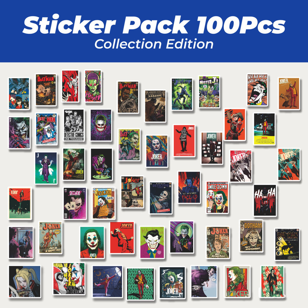 

Hot Stiker Poster Cover Komic Joker Vintage Lucu Anti Air Stikers Berperekat Waterproof Sticker Decal Buat Motor Helm Buku Journal Koper Casing HP Laptop Botol Minum