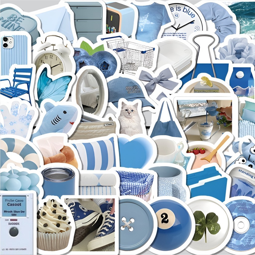 

Stiker Cutting Pack Stiker IKEA Biru Isi 100Pcs Series Aesthetic Lucu Keren Untuk Koper Bahan Vynil