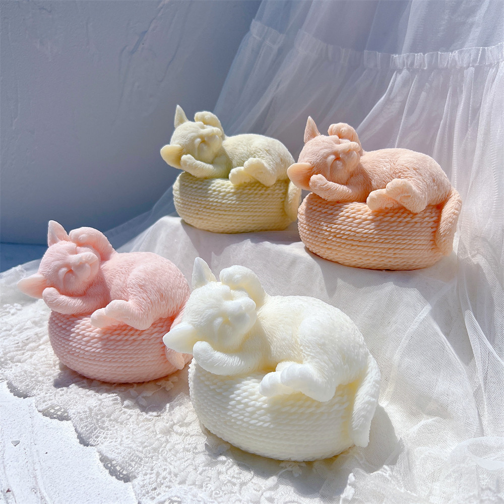 

Cute Cat Statue Silicone Candle Mold Animal Puppy Soy Wax Silicone Mould Pet Lover Home Garden Decor
