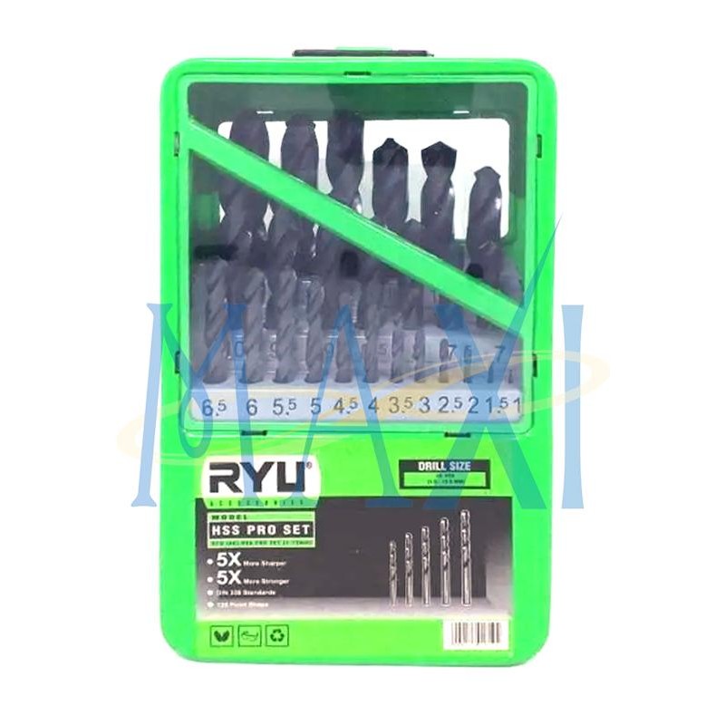 Mata bor besi / HSS PRO drill bit set TEKIRO - RYU - MAXITOOLS - 1 - 10mm