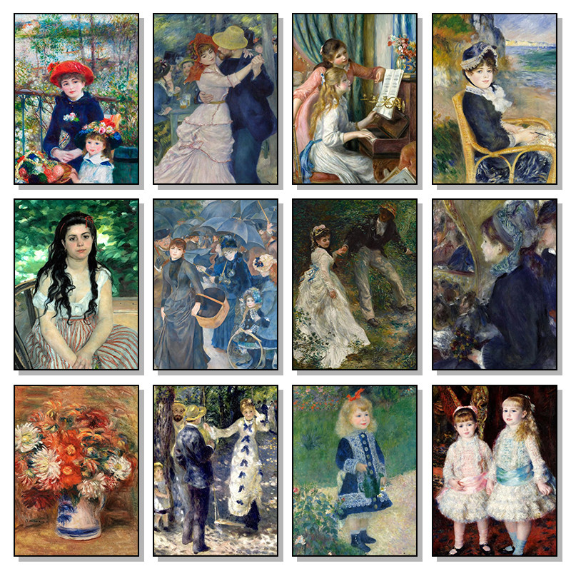 

The Impressionists Auguste Renoir Art Canvas Prints Painting Bouquet Two Sisters Wall Art Posters Print Picture Home Room Decor