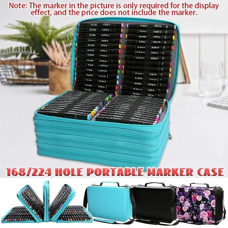 

168/224 Holes Colored Pencil Case Felt Kit Marker Storage Bag Large Capacity Case Stationery Holder Student School Supplies New