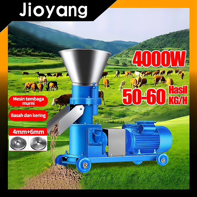 

Mesin pelet pakan kecil 220V granulator penghancur pakan kering dan basah, mesin pelet pakan ternak jioyang