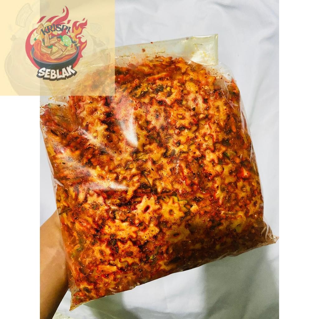 

Seblak krispi seblak kerupuk bintang pedas daun jeruk/original daun jeruk kemasan 1kg 500gr 250gr