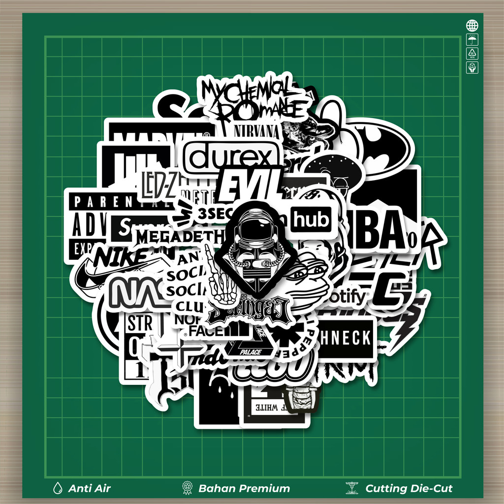 

HOT 50 PCS STIKER Stiker Random Aesthetic Black & White Versi 2 Stiker Fashion Cars Decal Dingin Kartu Album Custom Vinyl Anti Air- Sticker Aesthetic Buku Journal Koper Casing HP Tablet Laptop Helm Motor Botol Minum