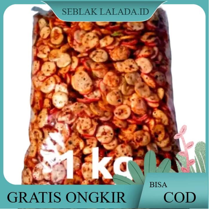 

[Beli Lokal] Seblak kerupuk bawang seblak kemplang Pedas Daun jeruk isi 1kg cemilan instan Food Snacks Kering Goreng