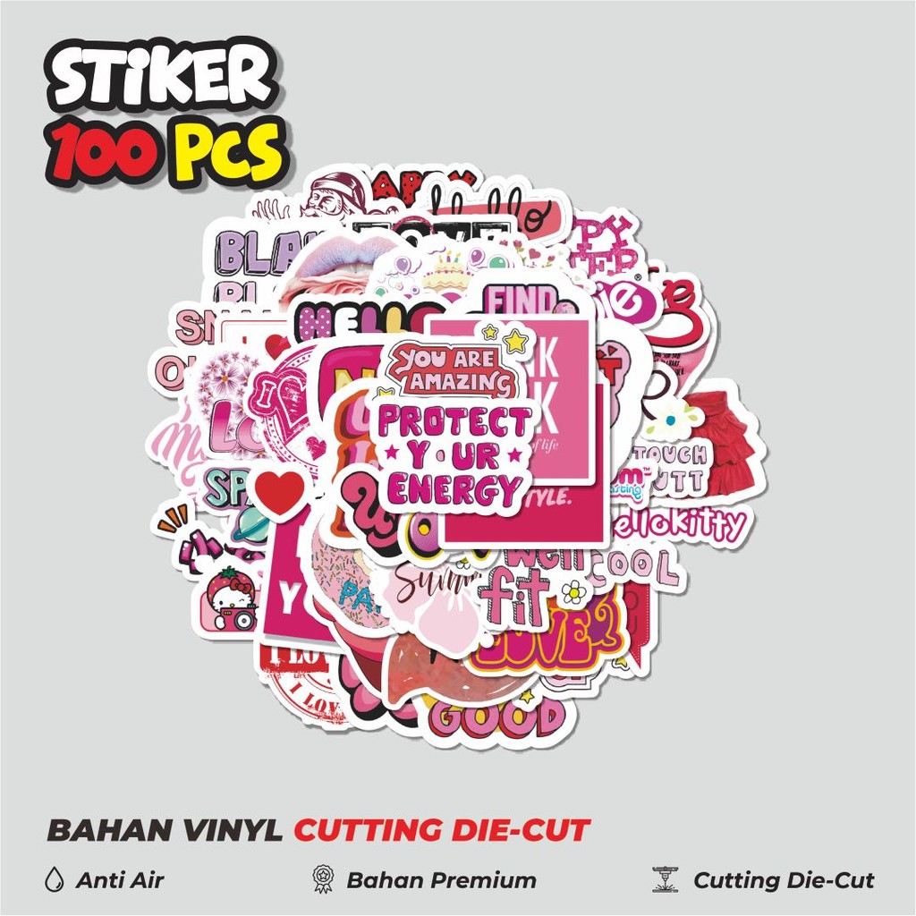 

Terbaru! 50 pcs Stiker Pink Girls Dekorasi Lucu Kreatif untuk Notebook, Skateboard, HP