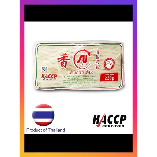 

Kwetiau kering SU Brand Mi tiao Kering 220gr