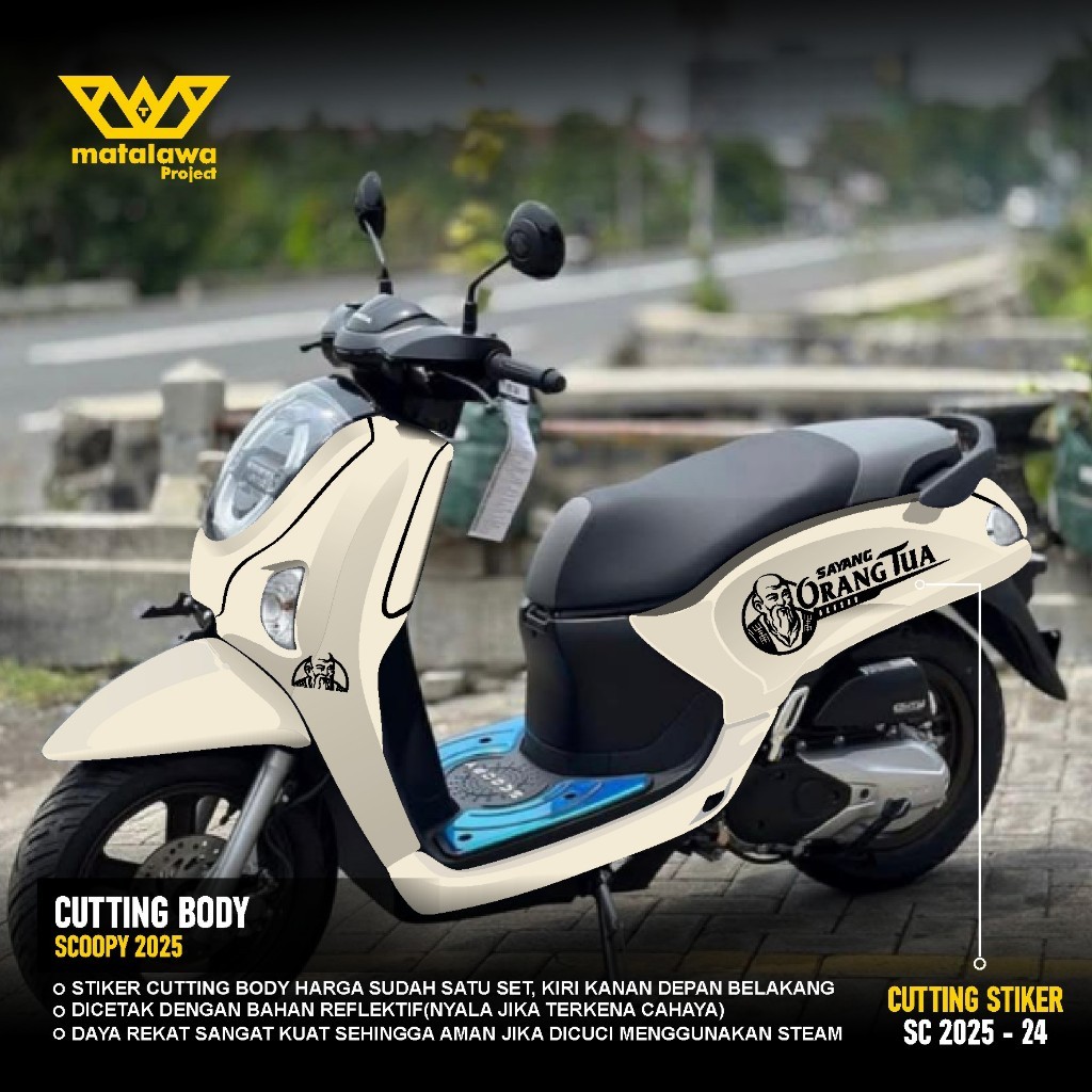 Sticker Cutting All Body Scoopy Stiker Timbul Full Set Terbaru 2025 Stiker bukan Full Body 24