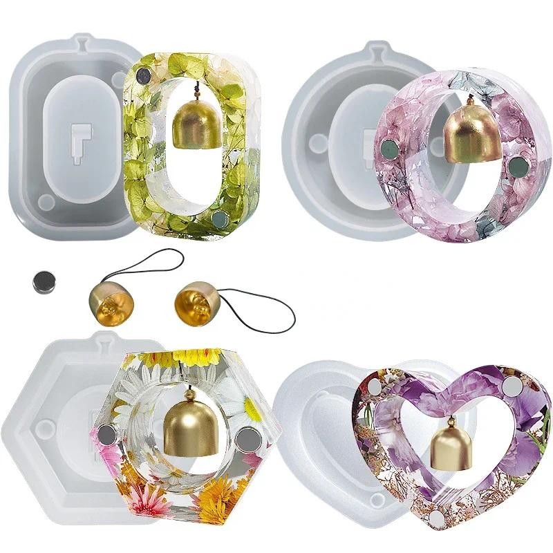 

DIY Epoxy Resin Mold Oval Hexagonal Rectangular Love Doorbell Silicone Molds