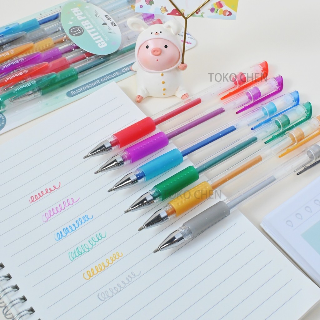 

Bibaile Pena gel 1.0 mm 6 warna gaya sederhana / Pena akuntansi tangan pena tanda tangan berwarna-warni