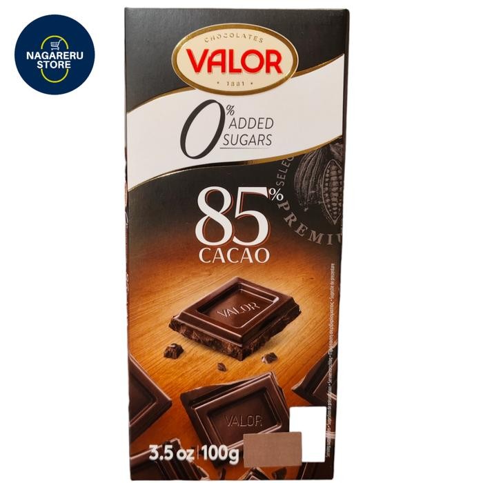 

Valor 0% added sugars 85% chocolate cacao 100 gram