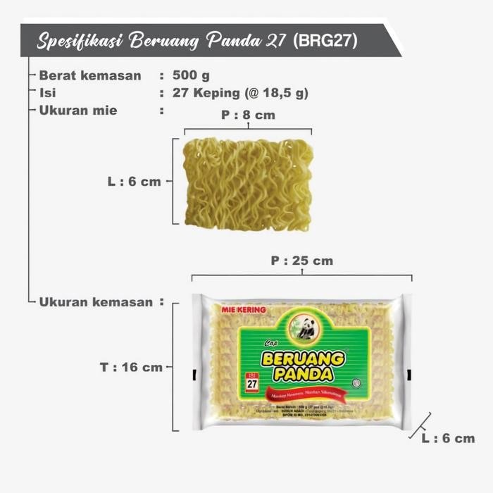 

BERUANG PANDA MIE KERING ISI 27