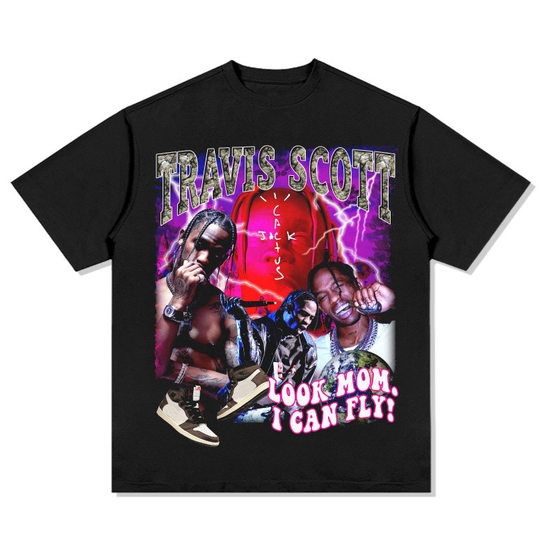 Travis Scott Cotton Original T-shirt Baju Cowok Kaos Oversize Atasan Pria Terbaru Kekinian Trend Cas