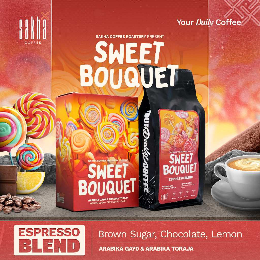 

COD SWEET BOUQUET Biji Kopi Espresso Blend Full Arabika Coffee Bean Arabica Coffe