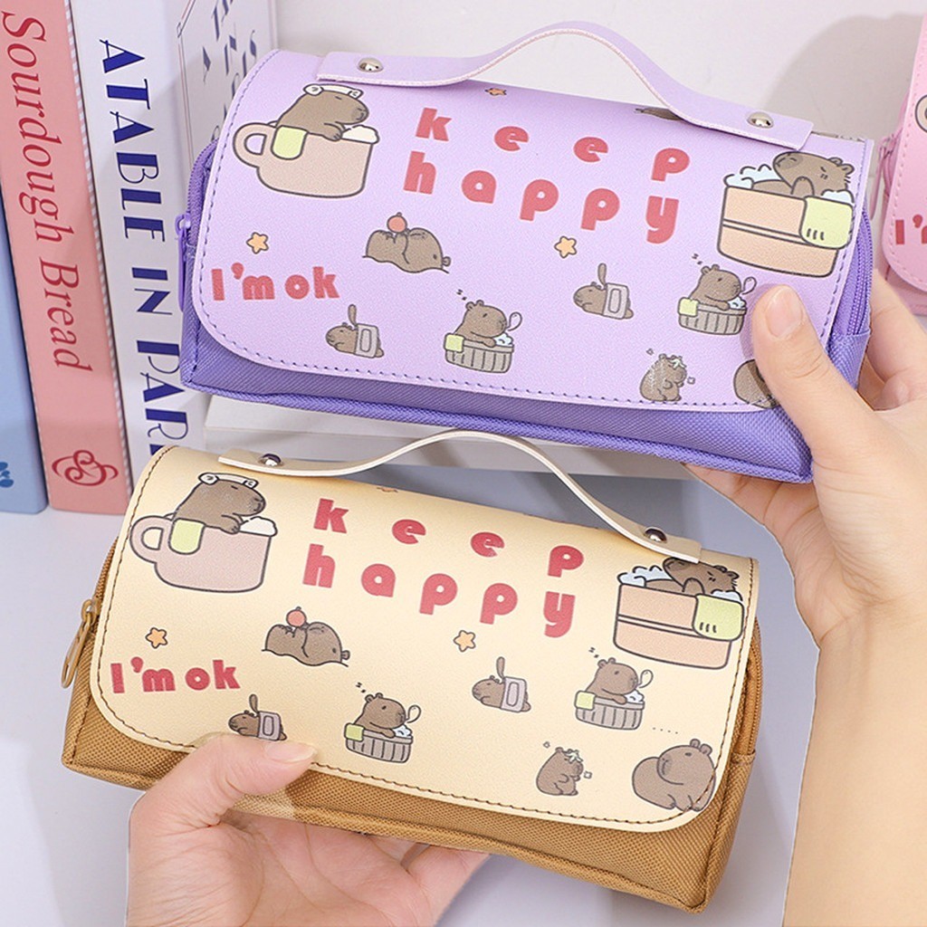 

Tas Pensil Kapibara Model Terbaru - Tempat Alat Tulis Kapasitas Besar Untuk Pelajar SD/SMP, Desain Cantik Serbaguna