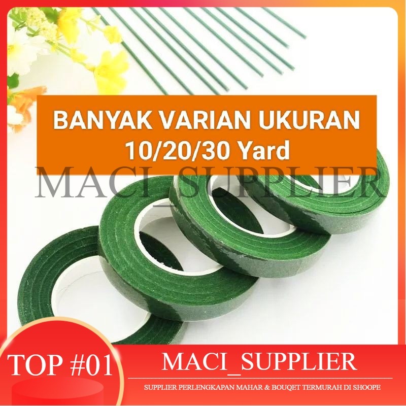 

MACISUPPLIER FLORAL TAPE 10/20/30 Yard SELOTIP DAUN SELOTIP BUNGA