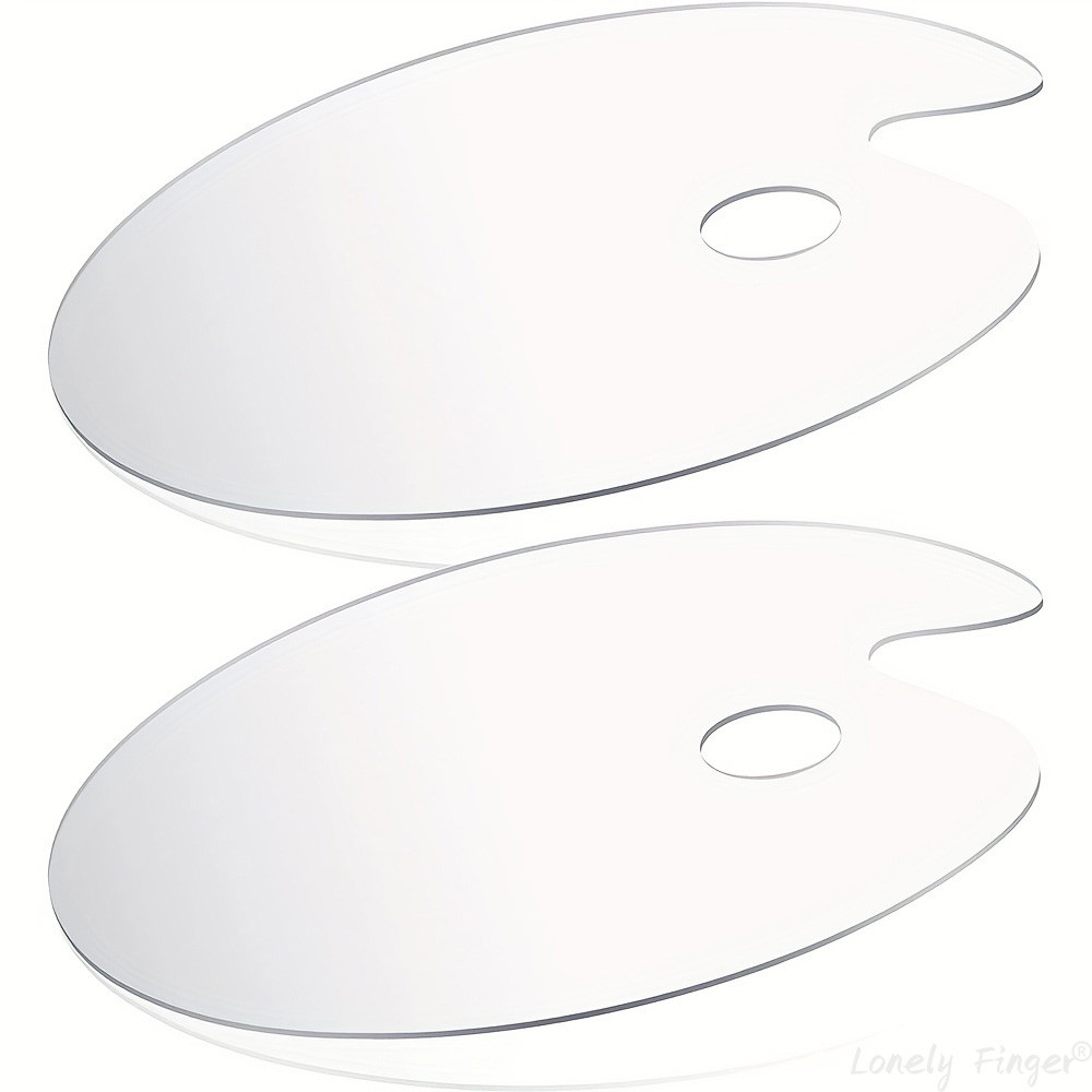 

2/6 PCS Acrylic Paint Palette with Thumb Hole Clear, Easy Clean Artist Pallet for Oil Watercolor Craft DIY Art Painting Palette