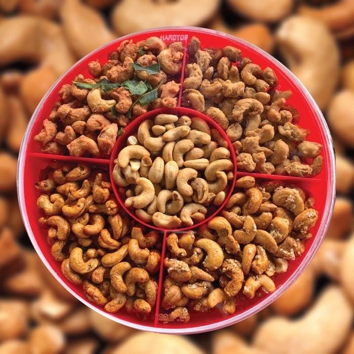 

kacang mede mix tray 5 rasa berat 1kg