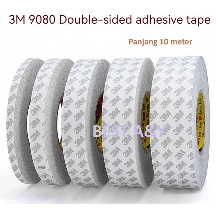 

Double Sided Adhesive Tape 3M 9080 10 Meter Solasi Selotip Perekat Lakban Putih Foam 2 Sisi Mobil Motor High Quality - 5mm x 10m