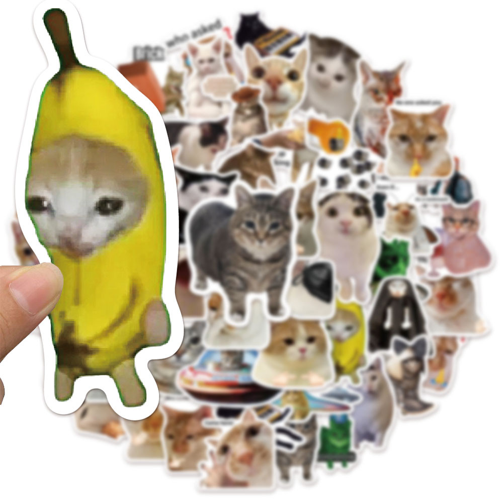 

50/100PCS Creative Network Popular Cat Meme Collection Hand Account DIY Graffiti Stickers Water Cup Skateboard Stickers Toys