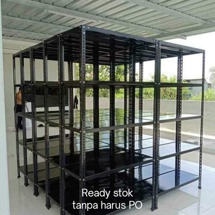 Rak besi 5 susun 40 x 100 x 200 cm Rak gudang serbaguna - Putih