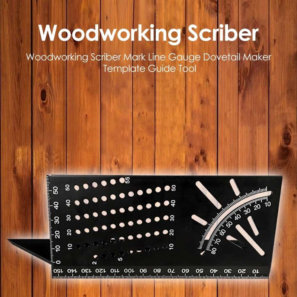 

EASYDEALS ABEDOE Penggaris Angle Ruler Mark Line 3D Measuring Tool Aluminium - M142