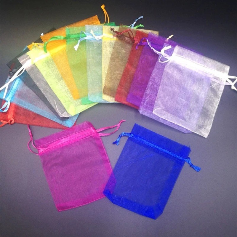 

50pcs 20x30cm Transparent Organza Bags for Birthday Party Wedding Candy Box Packaging Christmas Halloween Gift Box Wrapping Bags