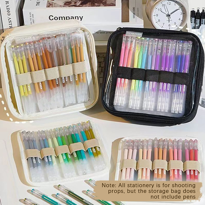

Color Pen Pouch Hand Accounting Large Capacity Pen Storage Bag Can Hold 36/108 Gel Pens Case Portable Stationery Bag