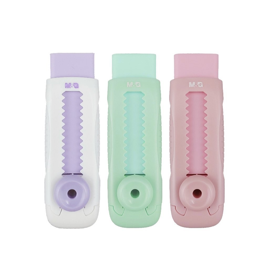 

M&G AXPQ4273 Penghapus Mekanik Retractable Sliding Eraser warna Pastel