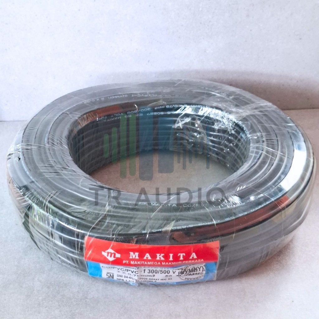 Kabel Makita Serabut 2X0.75mm Warna Hitam | Ideal untuk Elektronik