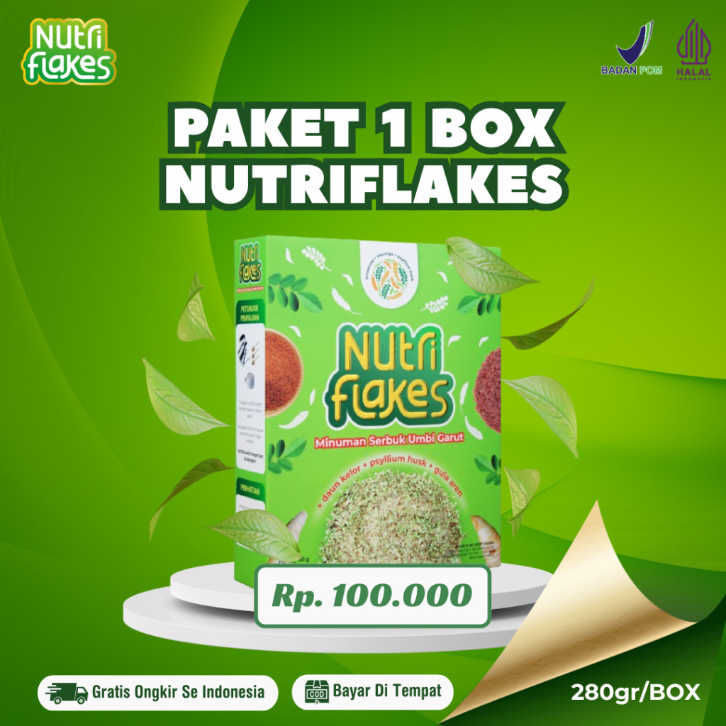 

Nutriflakes - Sereal Umbi Garut Mengatasi Asam Lambung Original 1 Box