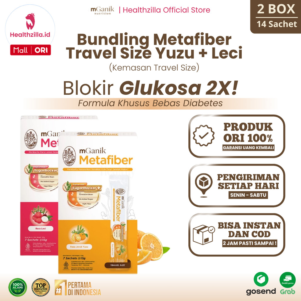 

[BEST SELLER] mGanik Metafiber Rasa Yuzu Dan Leci 1 Box 7 Sachet