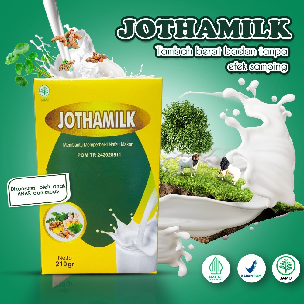 

Jothamilk - Susu Bubuk Minuman Penggemuk Badan 210gr ORIGINAL | Penambah Nafsu Makan Anak & Dewasa