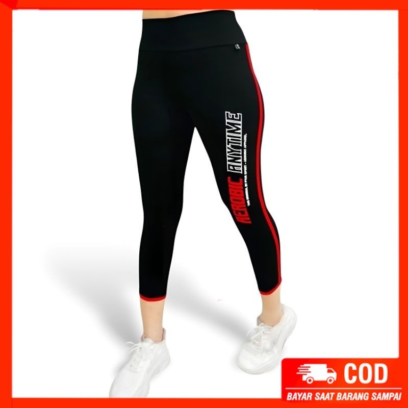 Pyursportwear - Legging High Waist 7/8 Hitam Aerobic - Muslimah, Stylish, dan Nyaman saat Berolahrag