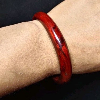 GELANG PRIA KAYU AKAR BAHAR BAHAR TALI ARUS LAUT MERAH DELIMA KEREN