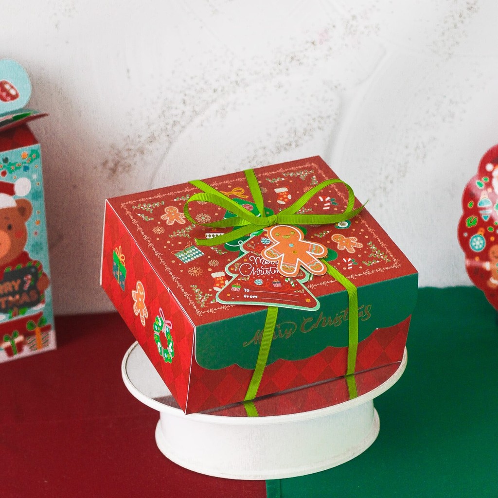 

10 Pcs Box Natal-Noel 2Toples HT901 jejer include pita + gift tag 16.5x14.5x7.5cm