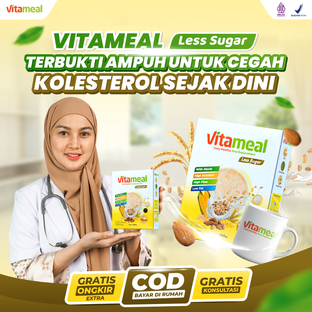 

VITAMEAL LESS SUGAR Ampuh Untuk Mengatasi Masalah Kolesterol dan Hipertensi