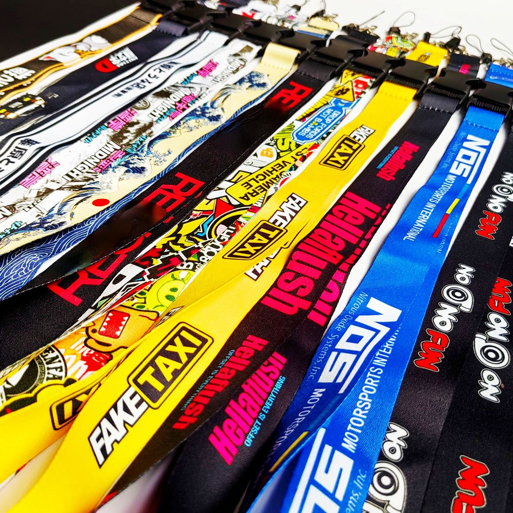 

Car Racing Culture Lanyard Keychain Work Card ID Cell Phone Neck Lanyard Long Strip Thermal Transfer Car Decorations Accessories