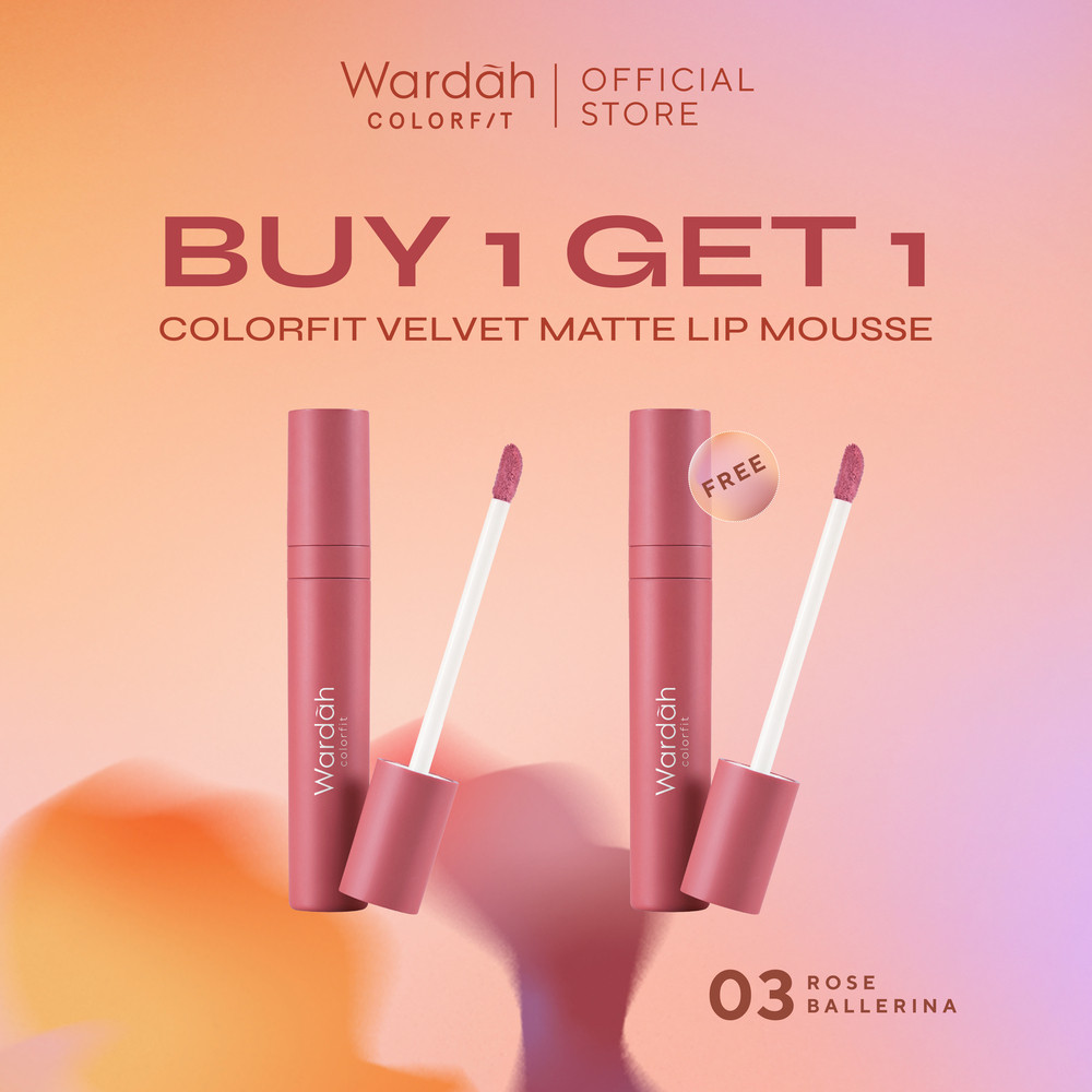 [BUY 1 GET 1] WARDAH Colorfit Velvet Matte Lip Mousse - Lip Cream Tahan Lama Tahan - Lipcream Matte 
