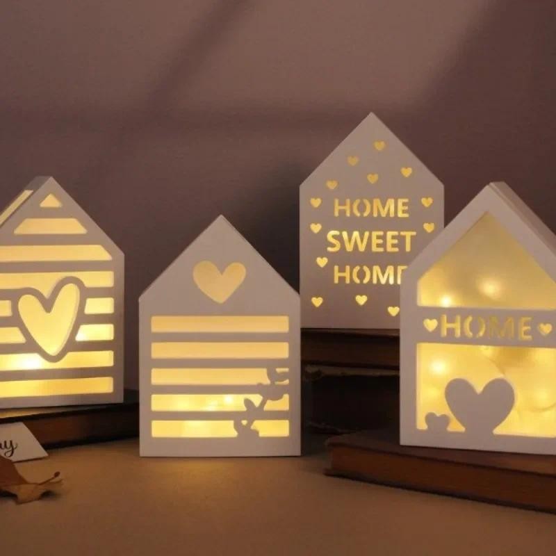 

Cement House Hollow Decoration Mold Love Home 3D Lamp Silhouette Mirror Silicone Mold DIY House Crystal Drip Plaster Mould