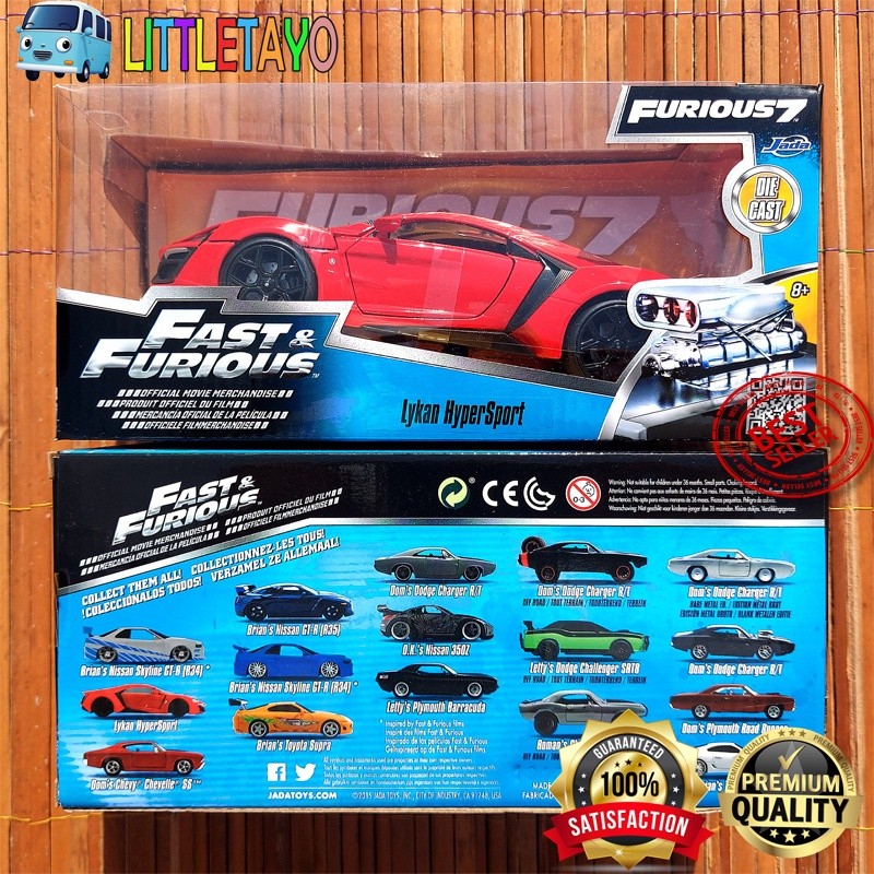 Jada Skala 24 Fast & Furious Lykan Hypersport Merah