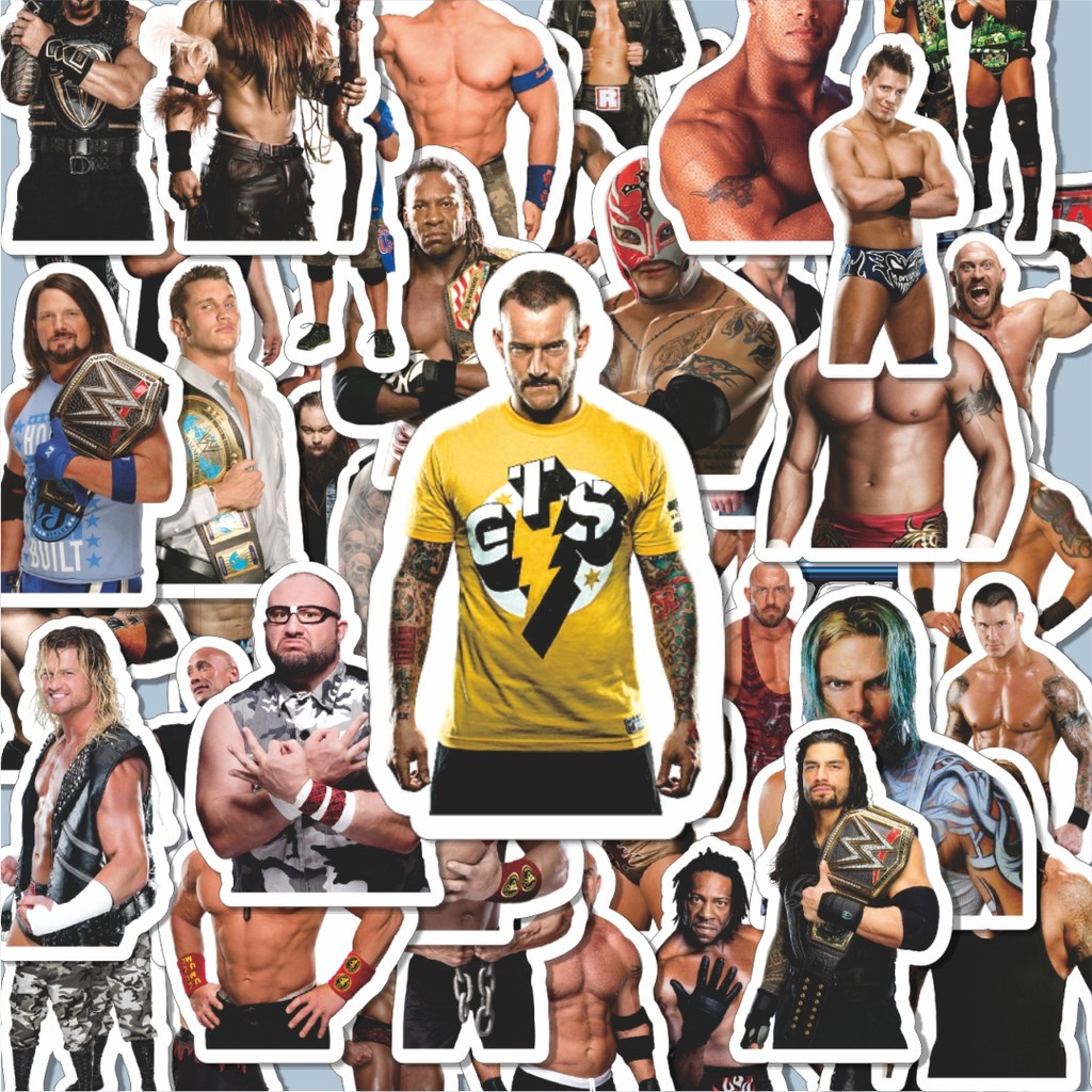 

100PCS Lucu Stiker WWE SmackDown Series 1 Stiker Aesthetic Stiker Anti Air Stikers Berperekat Waterproof sticker decal buat Motor Helm Buku Journal Koper Casing HP Laptop Botol Minum Hadiah anak