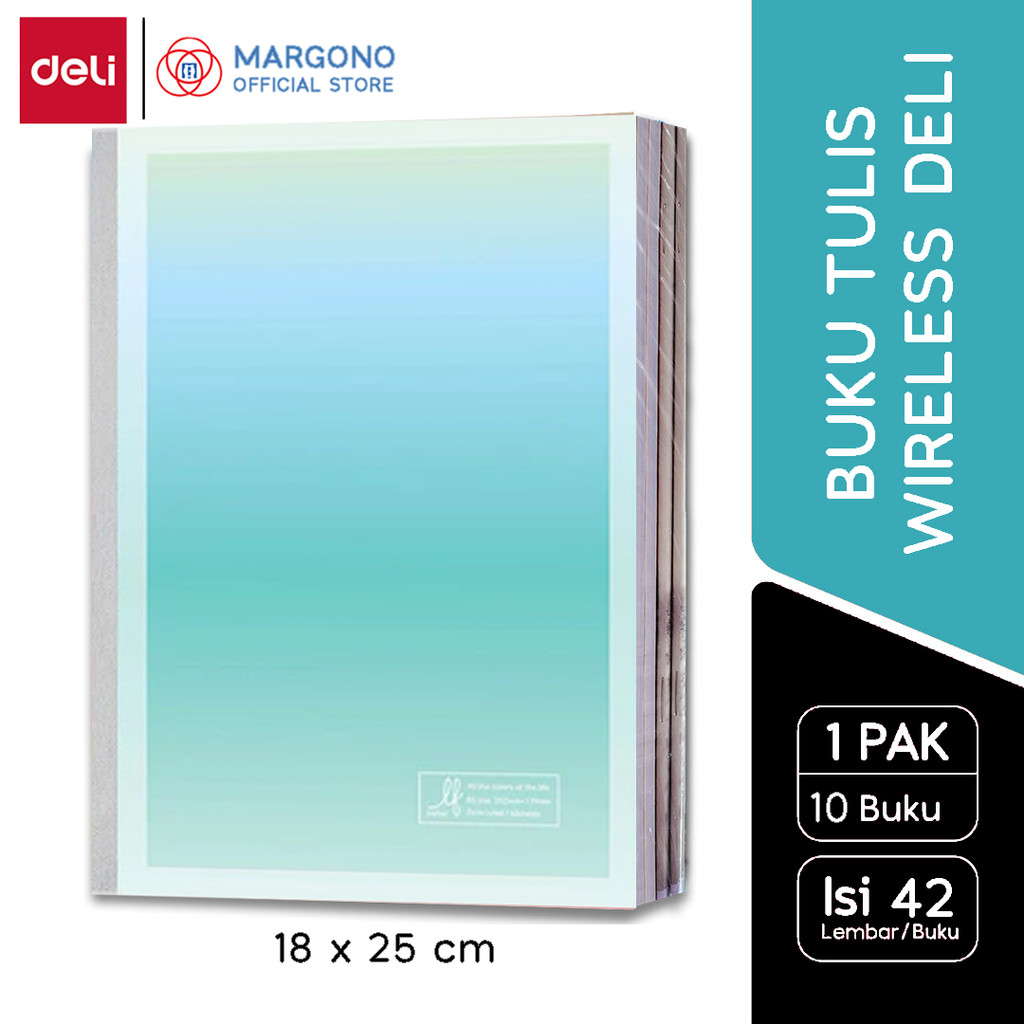 

Deli Buku Tulis Wireless Linfini Panjang / Boxy B5 42 Lembar Notebook 2025 - 10 buku (1 pak)