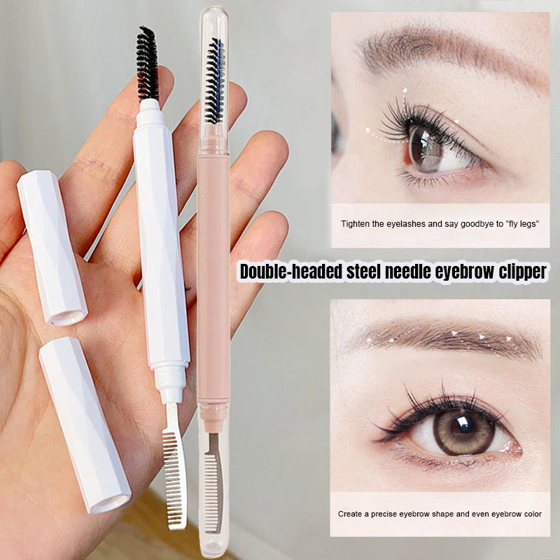 [COD] 2in1 Sisir Alis Bulumata Dupe picasso Double Head Steel Eyebrow Eyelashes Extension Brush Meta