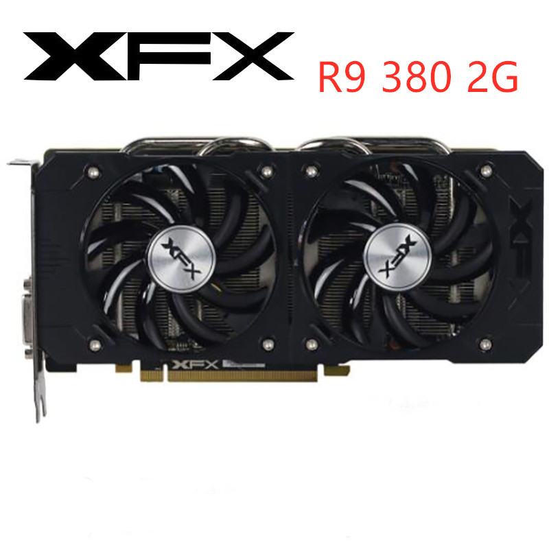 Videocard Used XFX R9 380 2GB Graphics Card For AMD Radeon R9 380X 380 2GB Video Screen Cards GPU Bo