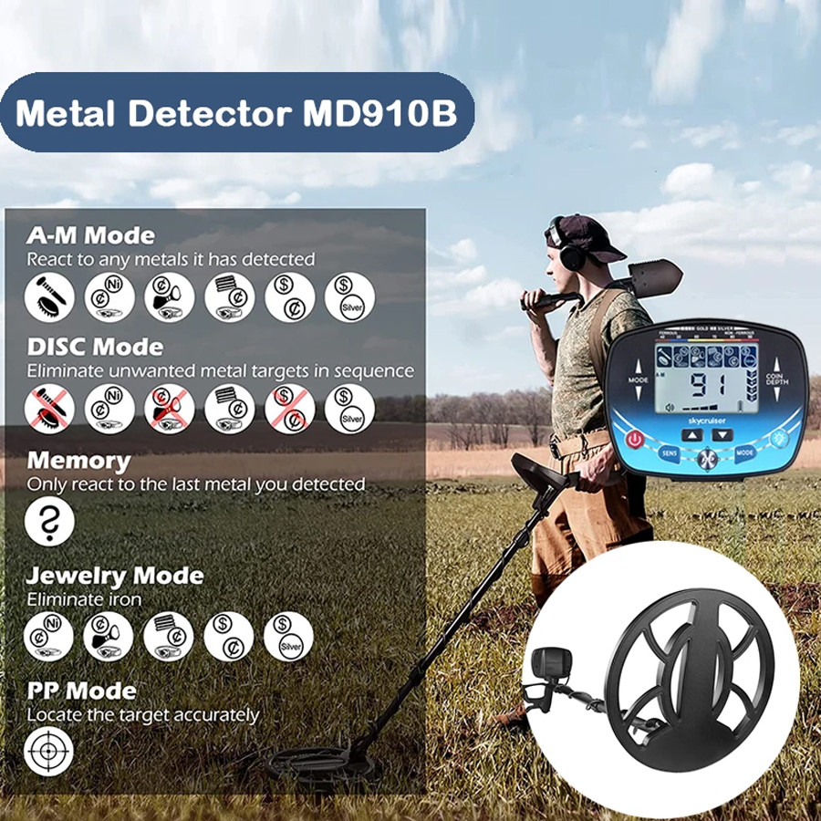 MD910B Metal Detector Underground Professional Depth gool Search Finder Gold Detector Treasure Detec