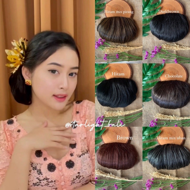 Starlight Bali || Sanggul Polosan rambut premium halus/ sirkam polos /Karet ulir premium / rambut ul